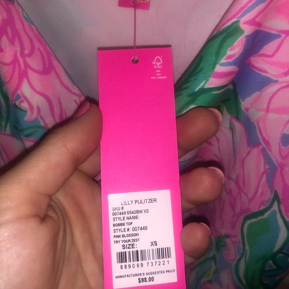 Lilly Pulitzer Bobbie Top XS Try Your Zest - Picture 3 of 4